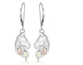 Horse - Sterling Silver Black Hills Gold Earrings Fortune And Glory - Made in USA Gifts