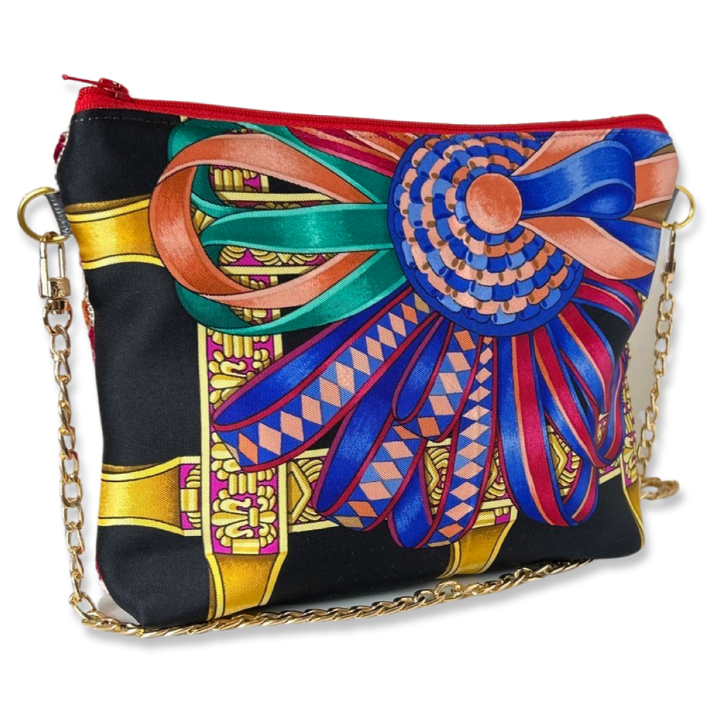 Rubans du Cheval Noir Vintage Silk Scarf Crossbody Bag Vintage Luxe Up