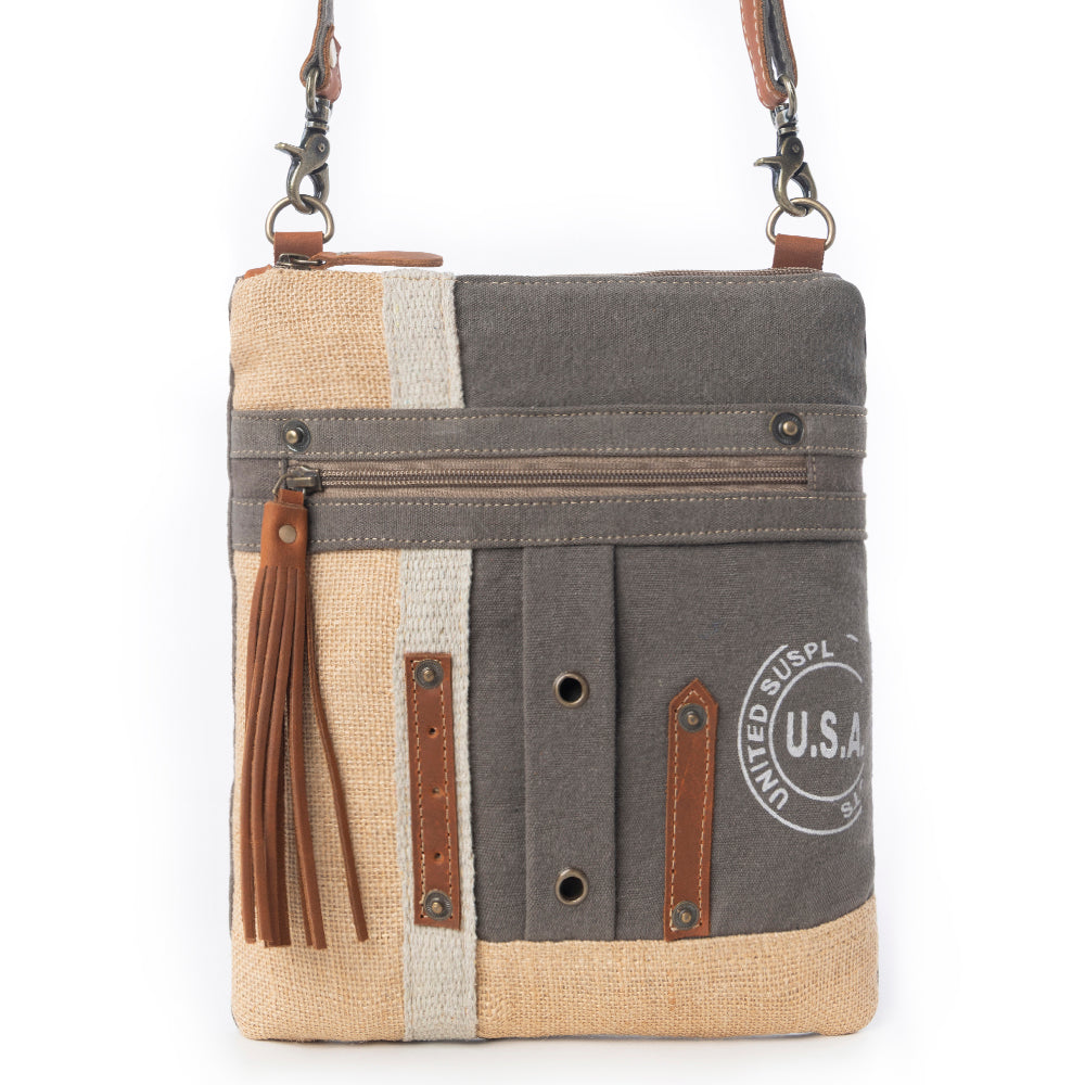 USA Canvas Patch Crossbody Bag Myra USA