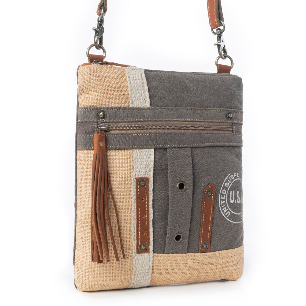 USA Canvas Patch Crossbody Bag Myra USA
