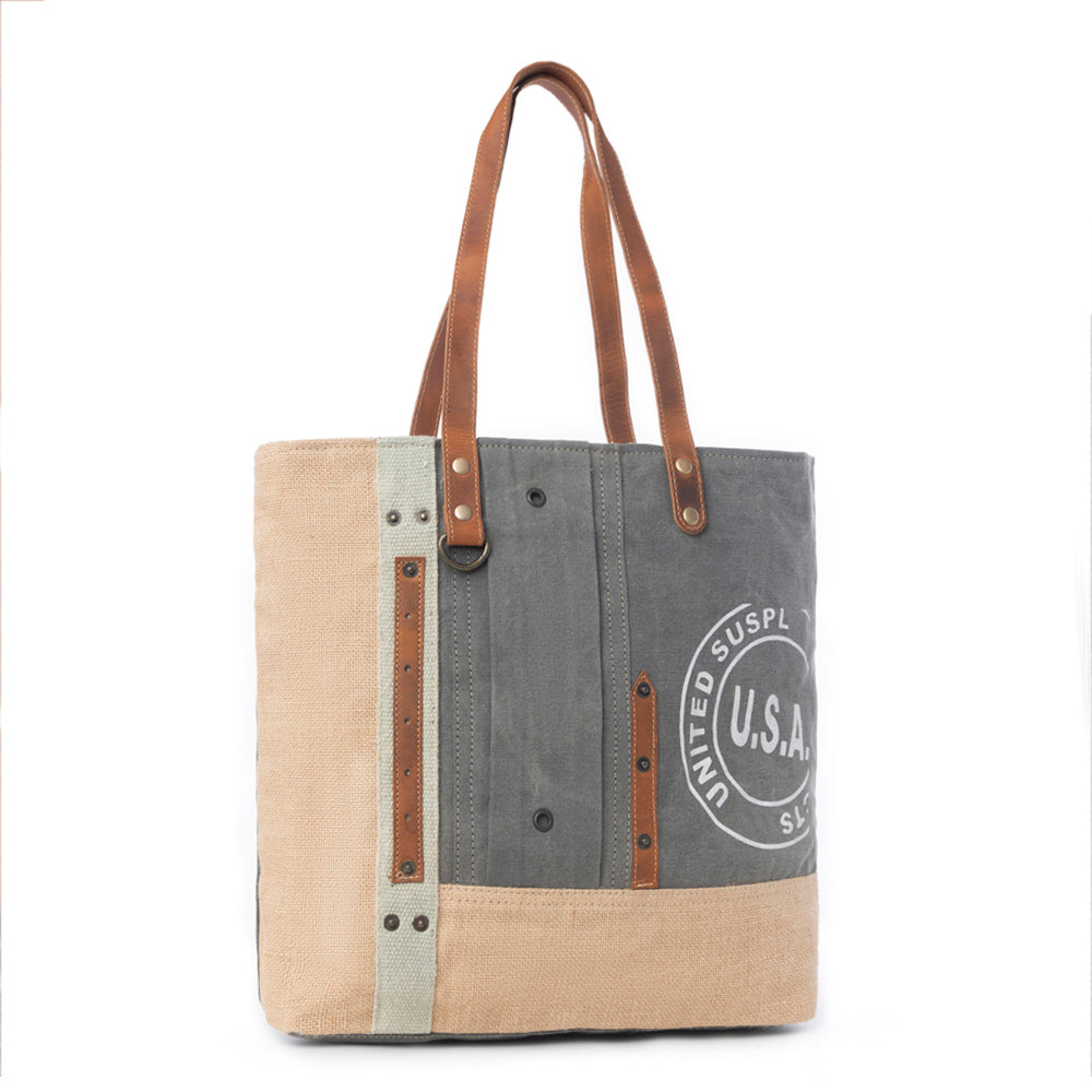 USA Canvas Patch Tote Bag Myra USA
