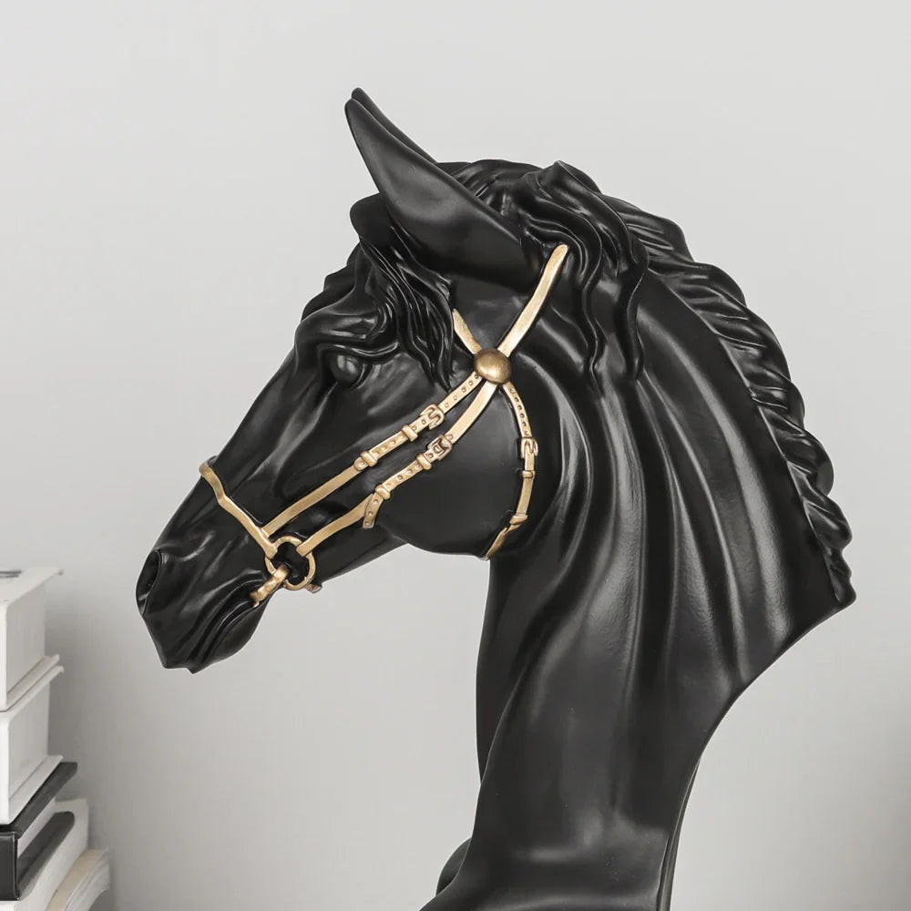 Galloping Horse Head Resin Sculpture Statue Modern Abstract Home Decor Office Desk Art Piece Elegant Gift for Equestrian Lovers Perfecsy