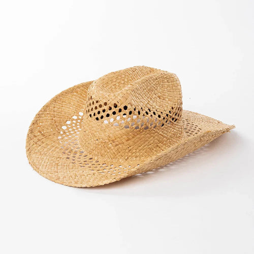 Adventurous Raffia Straw Cowboy Hat Boho Brown