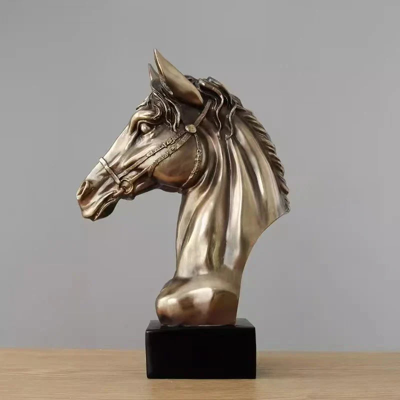 Galloping Horse Head Resin Sculpture Statue Modern Abstract Home Decor Office Desk Art Piece Elegant Gift for Equestrian Lovers Perfecsy