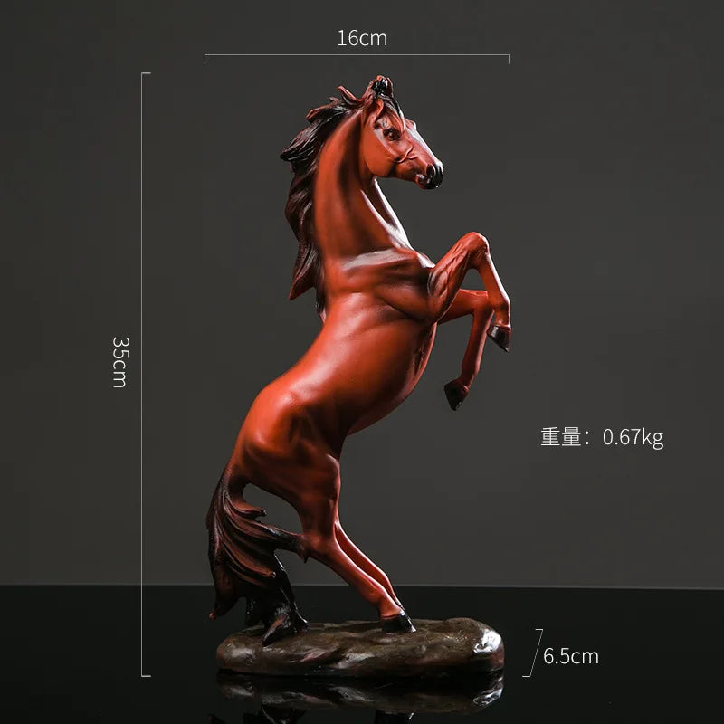 European Style  Horse Sculpture Resin Animal Statue  Decoration Souvenir  Gift  Living Room Office Study Desktop Decoration Perfecsy