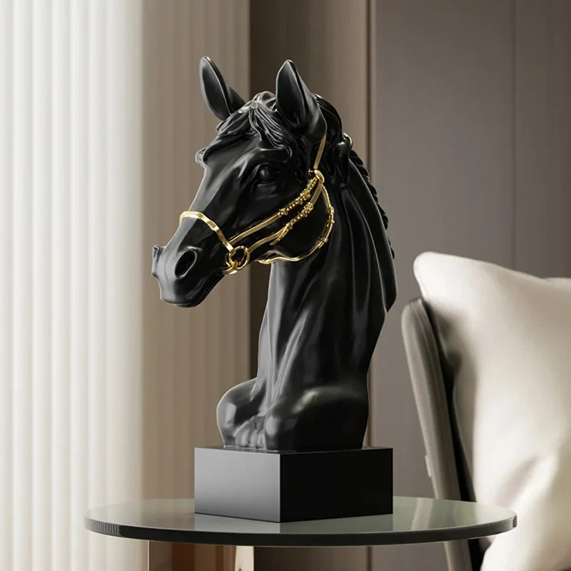 Galloping Horse Head Resin Sculpture Statue Modern Abstract Home Decor Office Desk Art Piece Elegant Gift for Equestrian Lovers Perfecsy