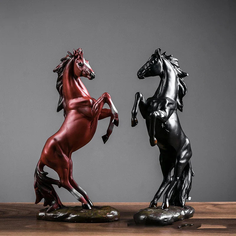 European Style  Horse Sculpture Resin Animal Statue  Decoration Souvenir  Gift  Living Room Office Study Desktop Decoration Perfecsy