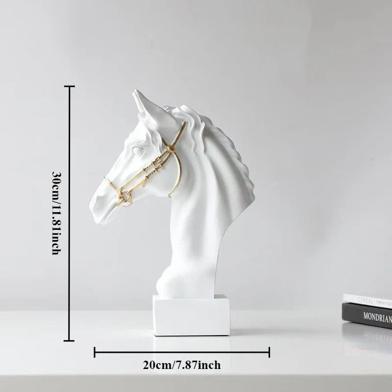 Galloping Horse Head Resin Sculpture Statue Modern Abstract Home Decor Office Desk Art Piece Elegant Gift for Equestrian Lovers Perfecsy