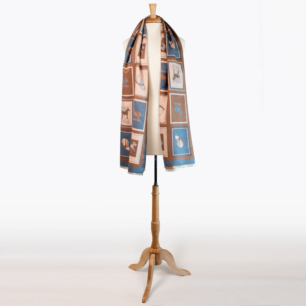 Hunt Club -  Equestrian Motif Luxe Shawl Urban-Equestrian