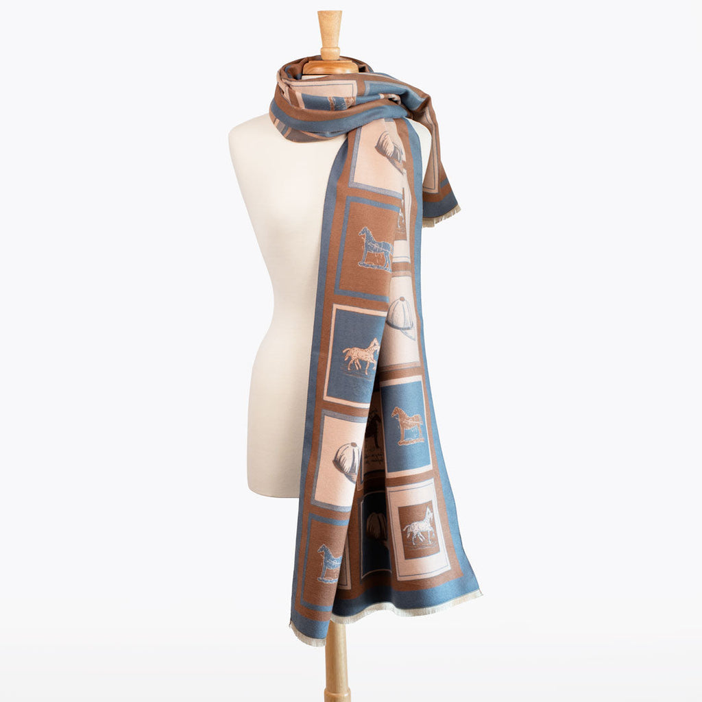 Hunt Club -  Equestrian Motif Luxe Shawl Urban-Equestrian