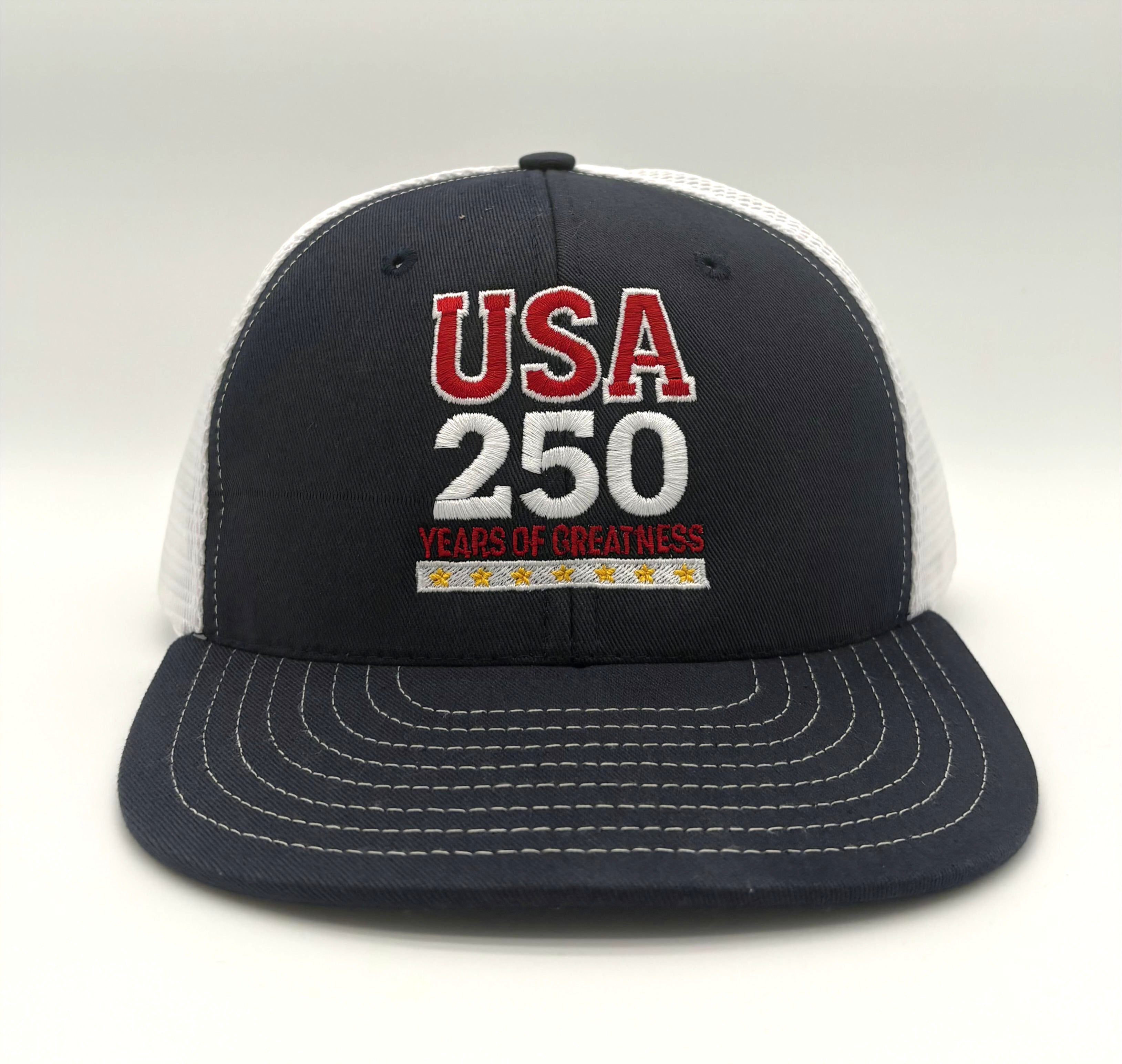 250 Years of Greatness Trucker Cap - Made in the USA USA250GEAR.COM