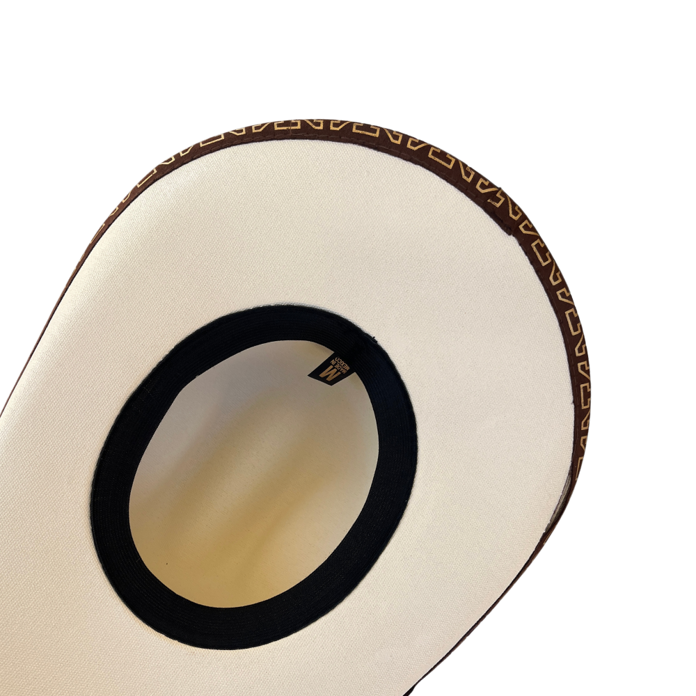 Rodeo Cowboy Hat | Brown Canvas Baja Leather