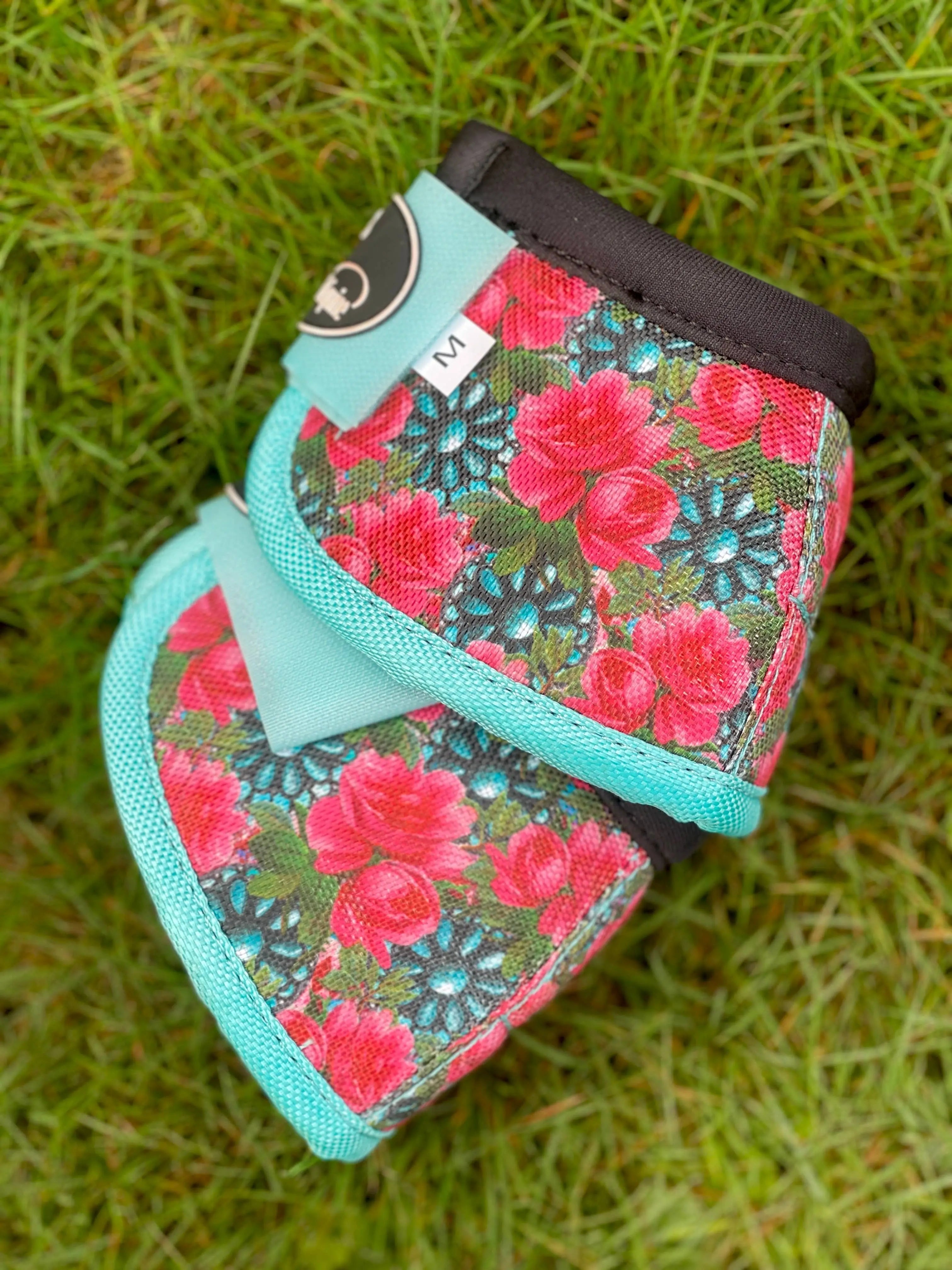 Turquoise Floral Bell Boots - 2 Pack Neon Spur