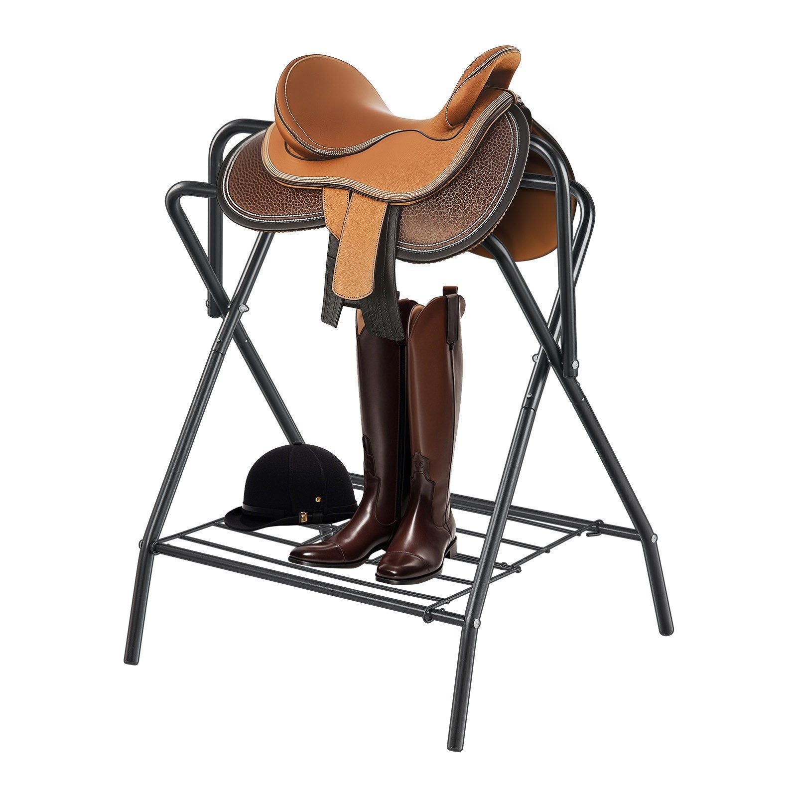 Folding Saddle Rack Portable Freestanding Horse Saddle Stand 132 LBS VYSN