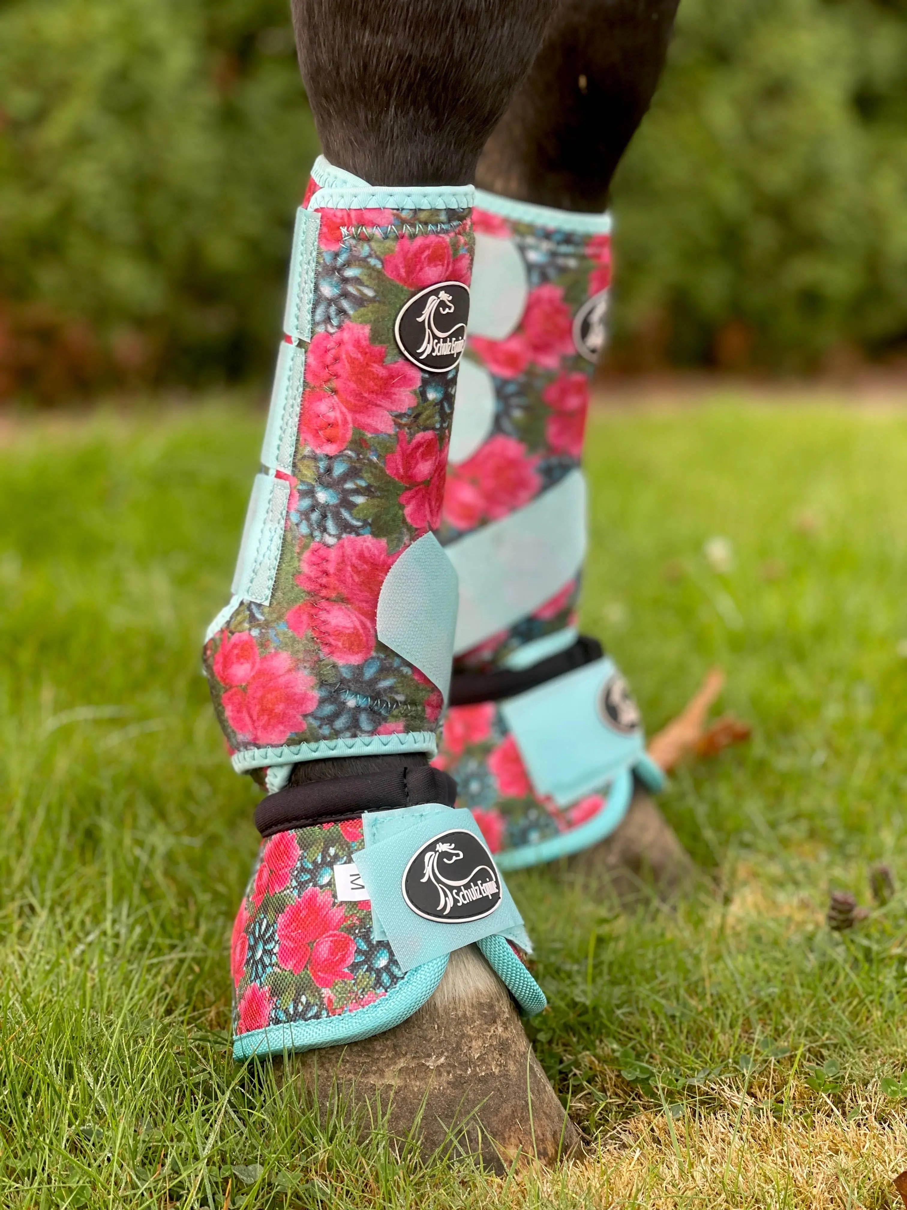 Turquoise Floral Bell Boots - 2 Pack Neon Spur