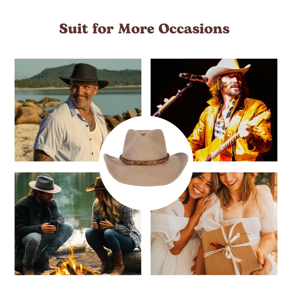 Driftwood Tan Felt Cowboy Hat Mix Brown