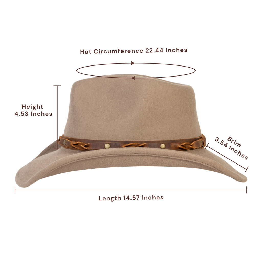 Driftwood Tan Felt Cowboy Hat Mix Brown