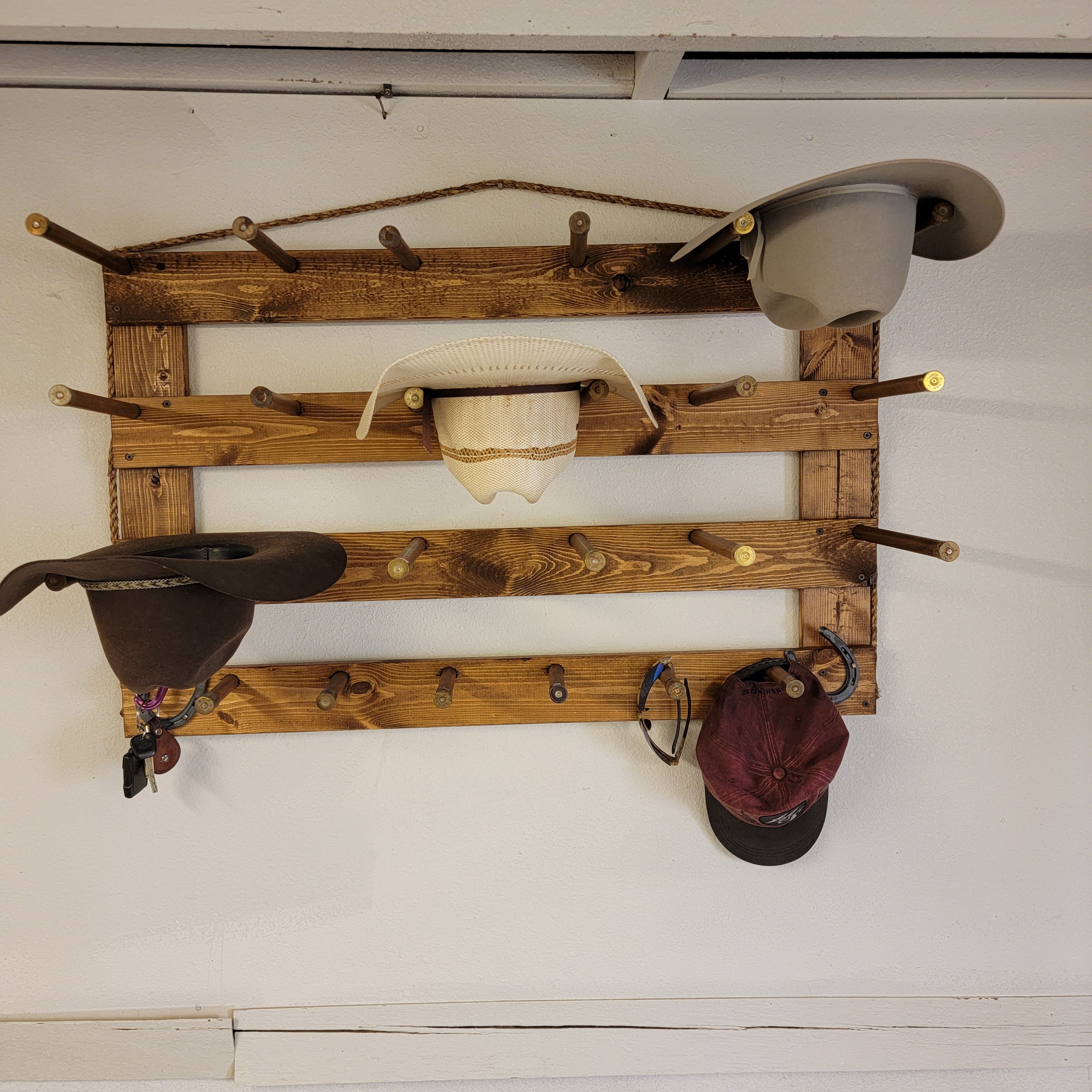 The 9-Hatter: Horizontal Wall-Hanging Western Organization The Hat Rack Guy