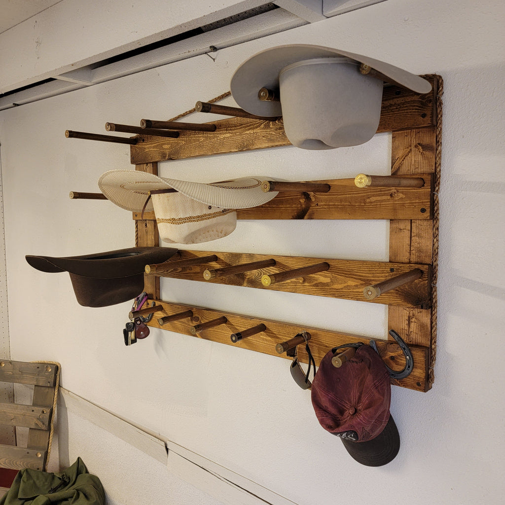 The 9-Hatter: Horizontal Wall-Hanging Western Organization The Hat Rack Guy