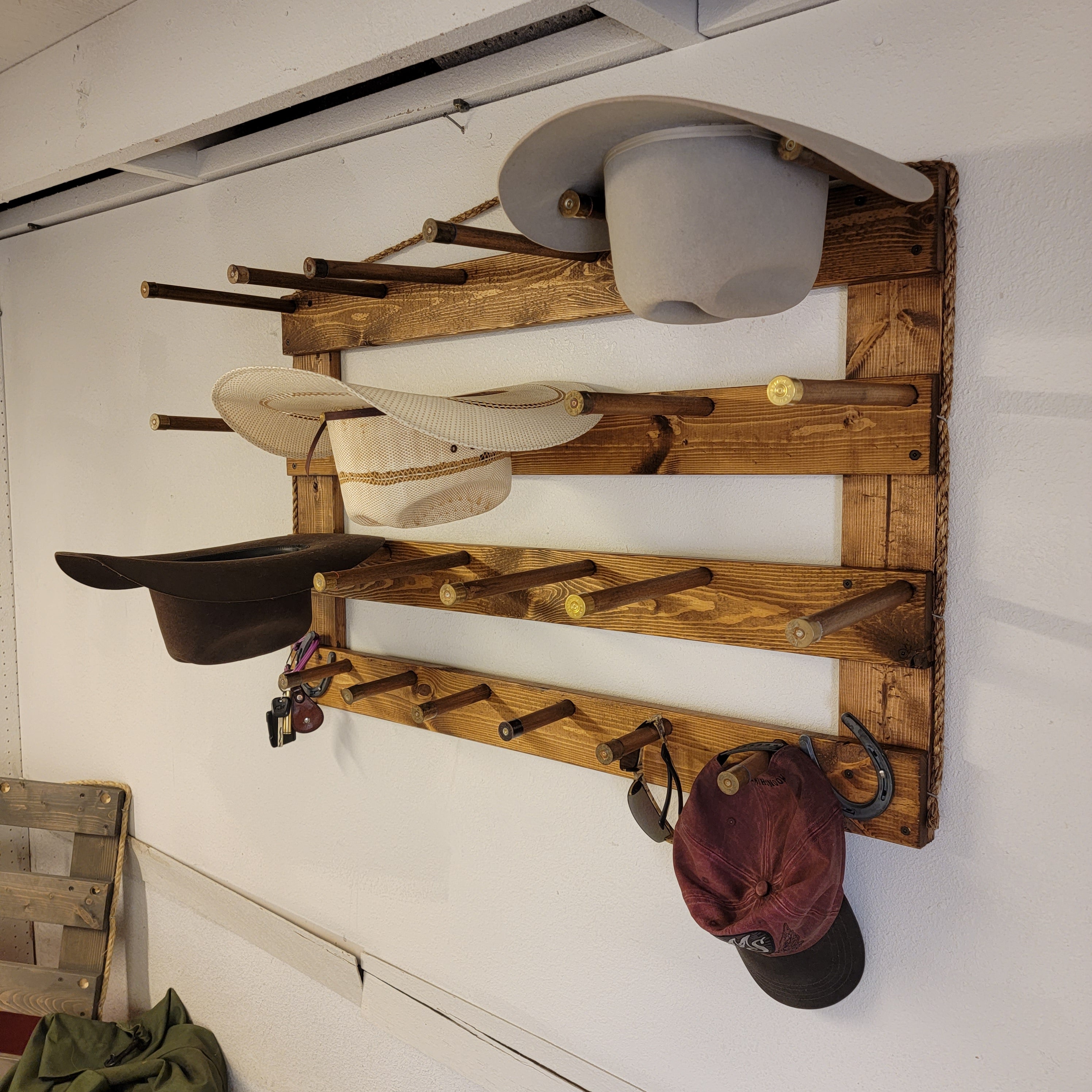 The 9-Hatter: Horizontal Wall-Hanging Western Organization The Hat Rack Guy