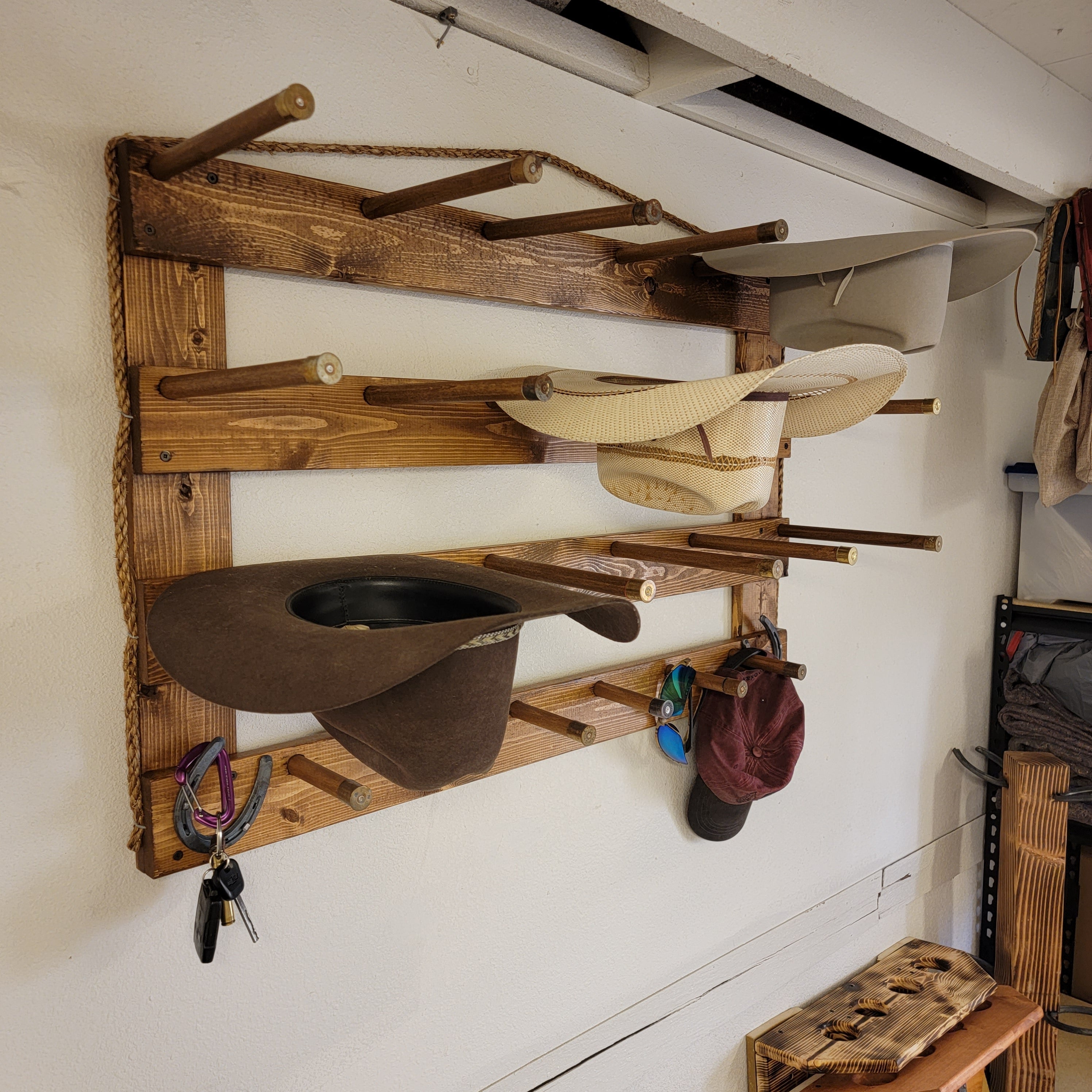 The 9-Hatter: Horizontal Wall-Hanging Western Organization The Hat Rack Guy