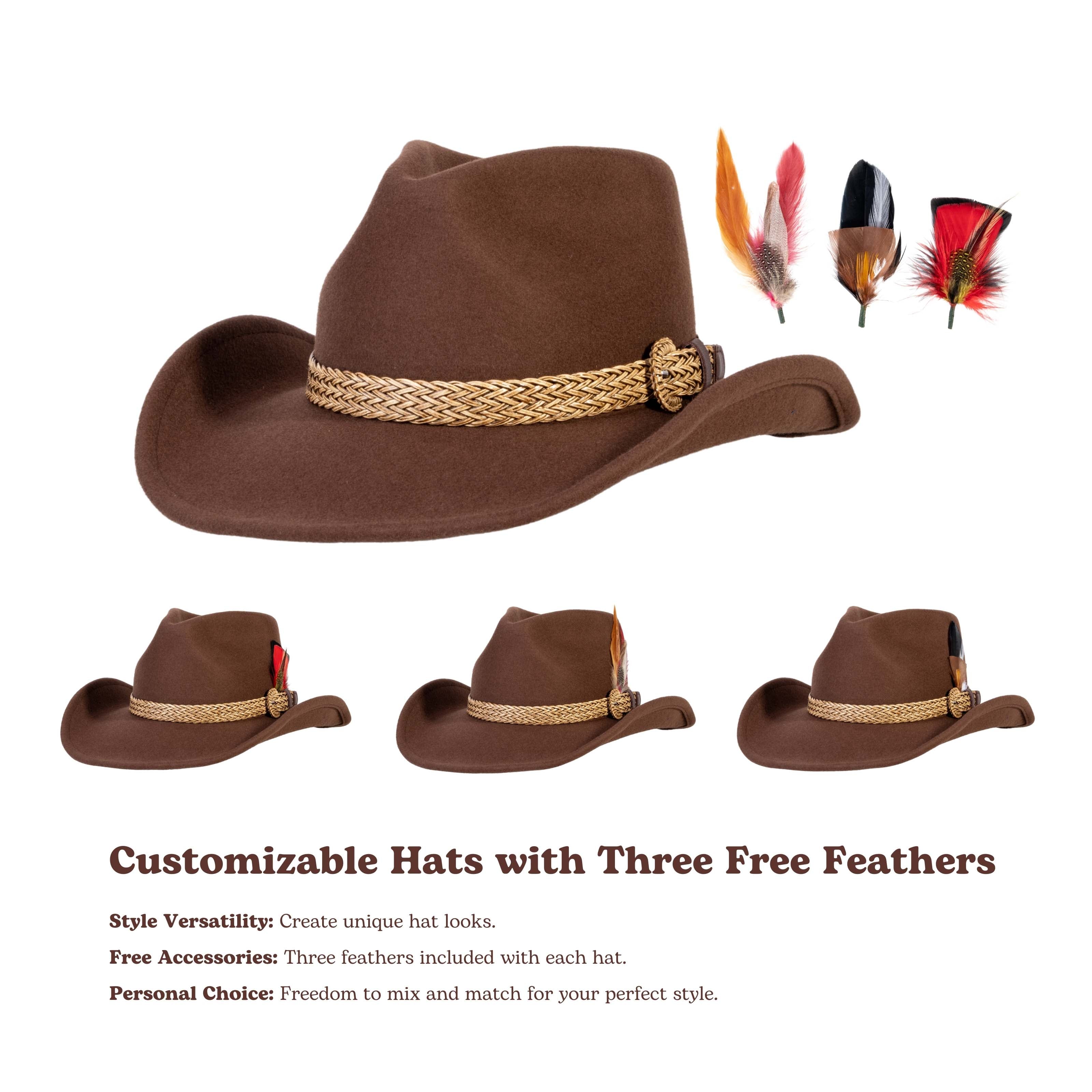Frontier Trail Brown Felt Cowboy Hat Mix Brown