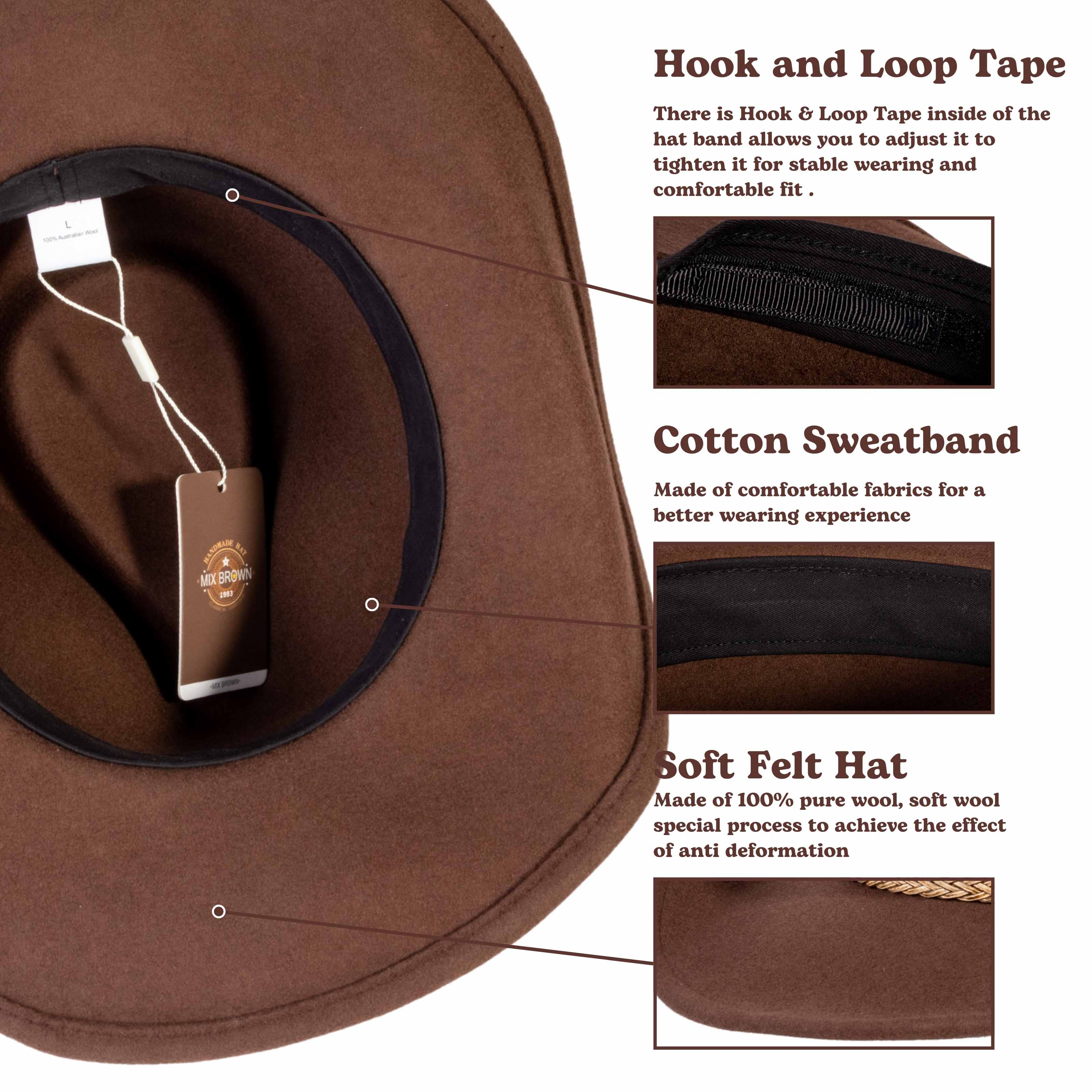 Frontier Trail Brown Felt Cowboy Hat Mix Brown