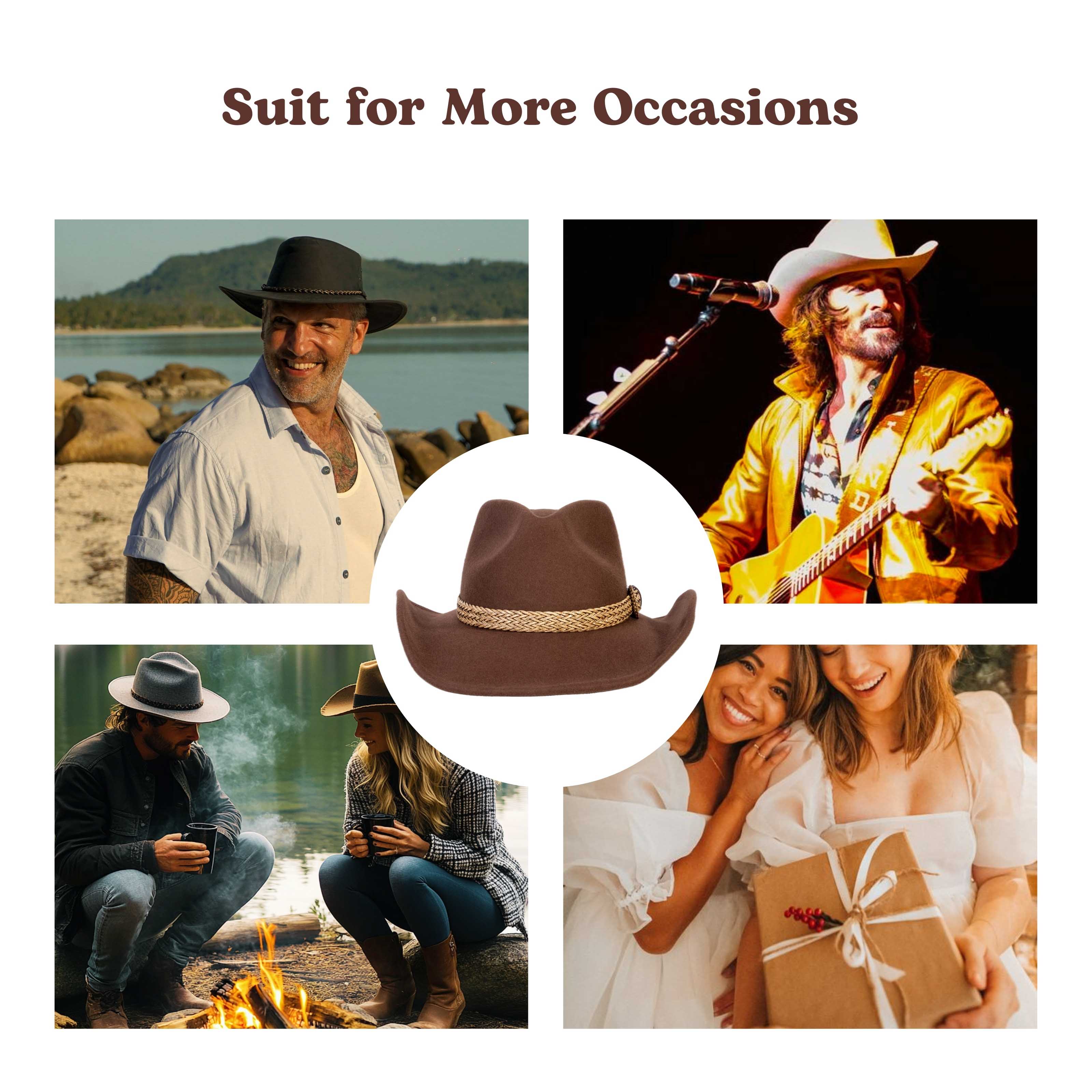 Frontier Trail Brown Felt Cowboy Hat Mix Brown