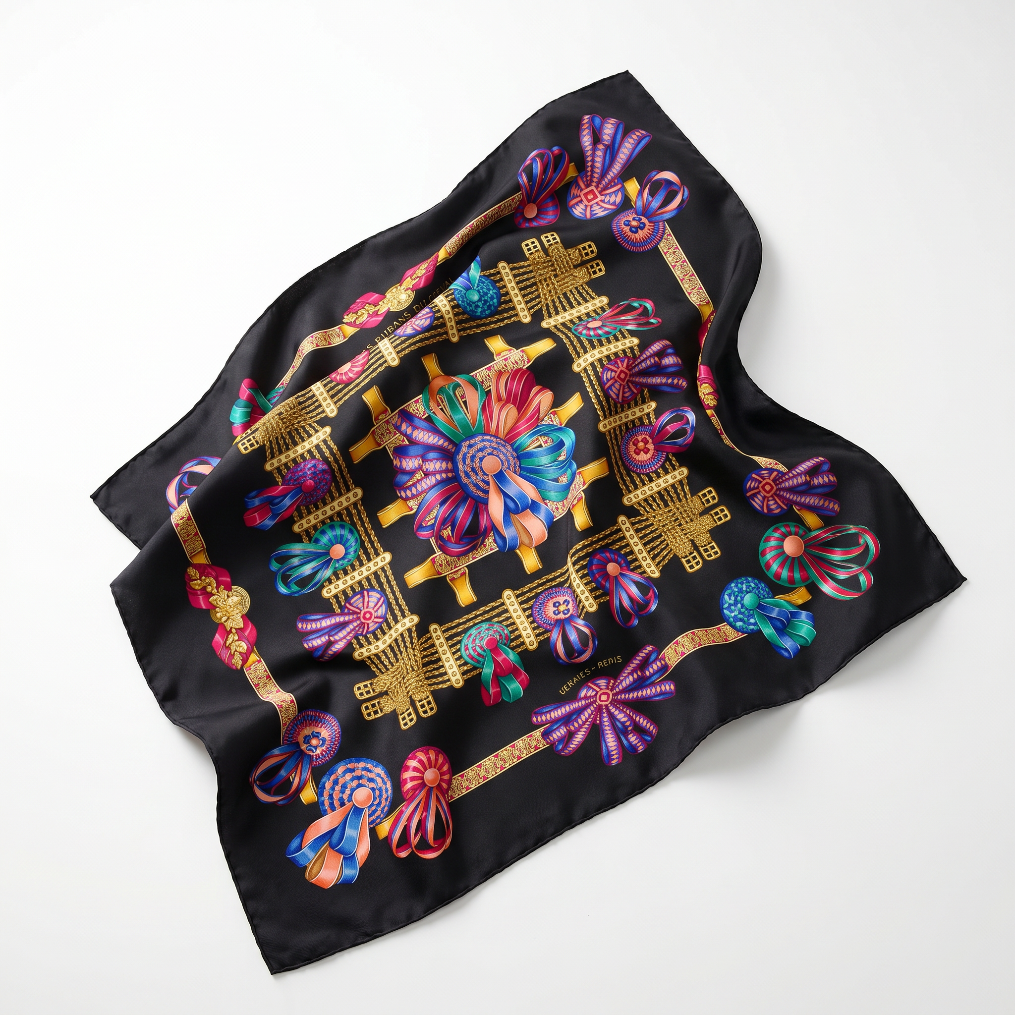 Rubans du Cheval Noir Vintage Silk Scarf Crossbody Bag Vintage Luxe Up