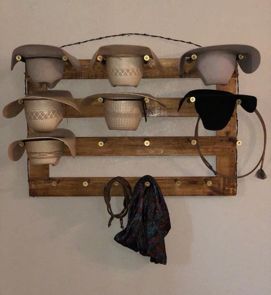 The 9-Hatter: Horizontal Wall-Hanging Western Organization The Hat Rack Guy