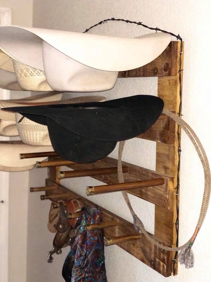 The 9-Hatter: Horizontal Wall-Hanging Western Organization The Hat Rack Guy