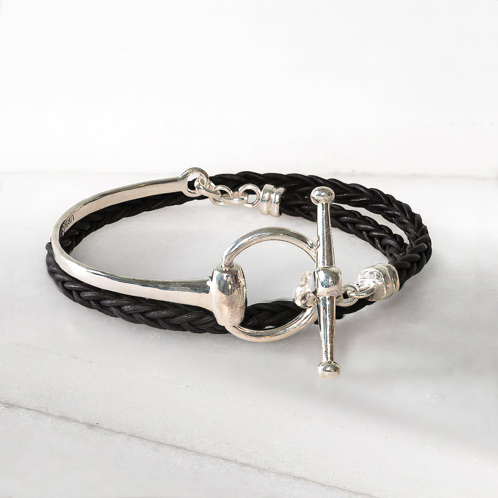 Odeza - Wrap Around Horse Bit Bracelet in Silver & Black Urban-Equestrian