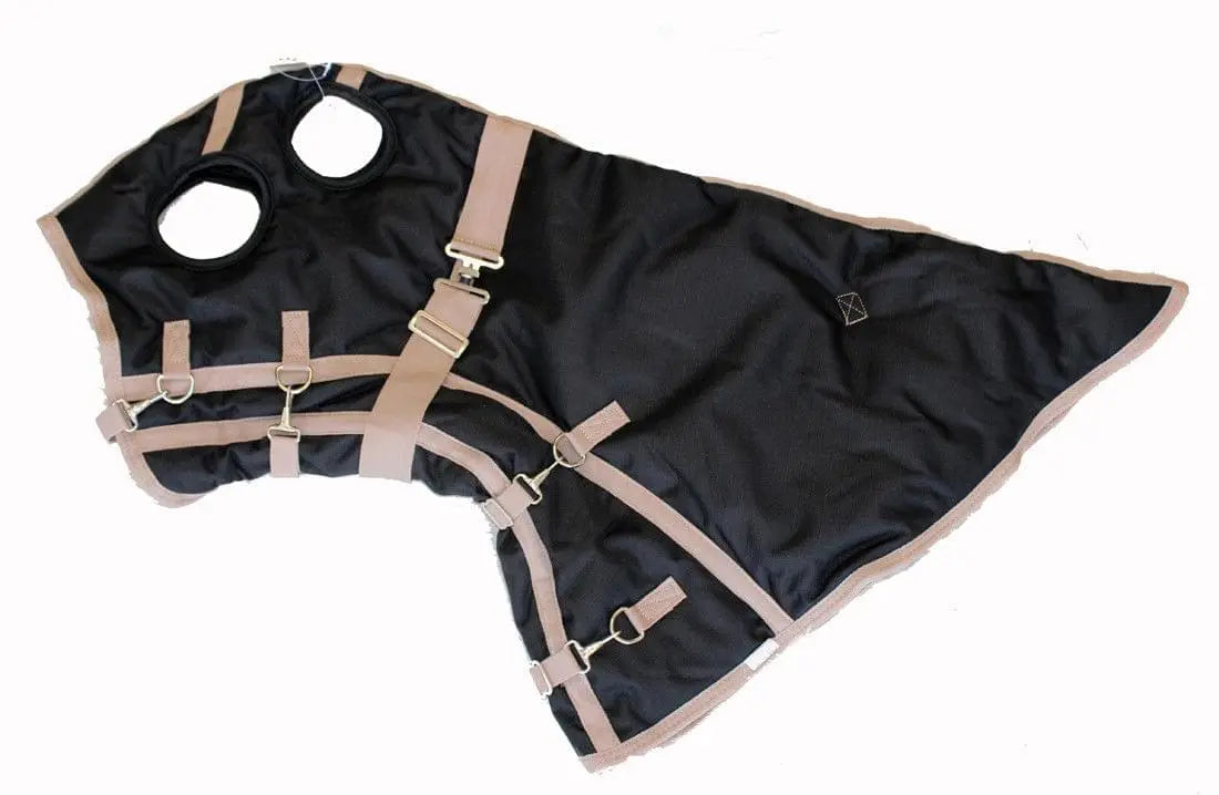 AJ Tack 1200D Waterproof Turnout Horse Blanket with Hood - Black AJ Tack
