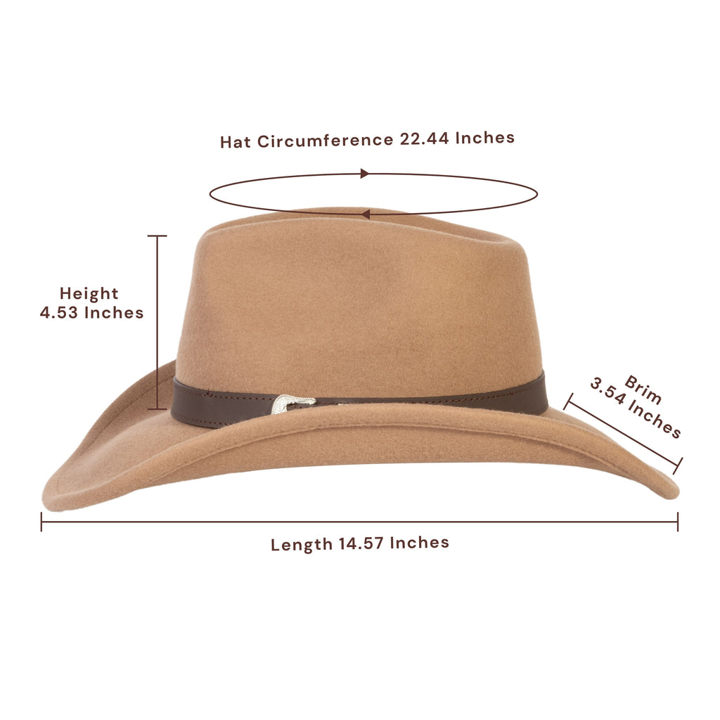 Prairie Tan Felt Cowboy Hat Mix Brown