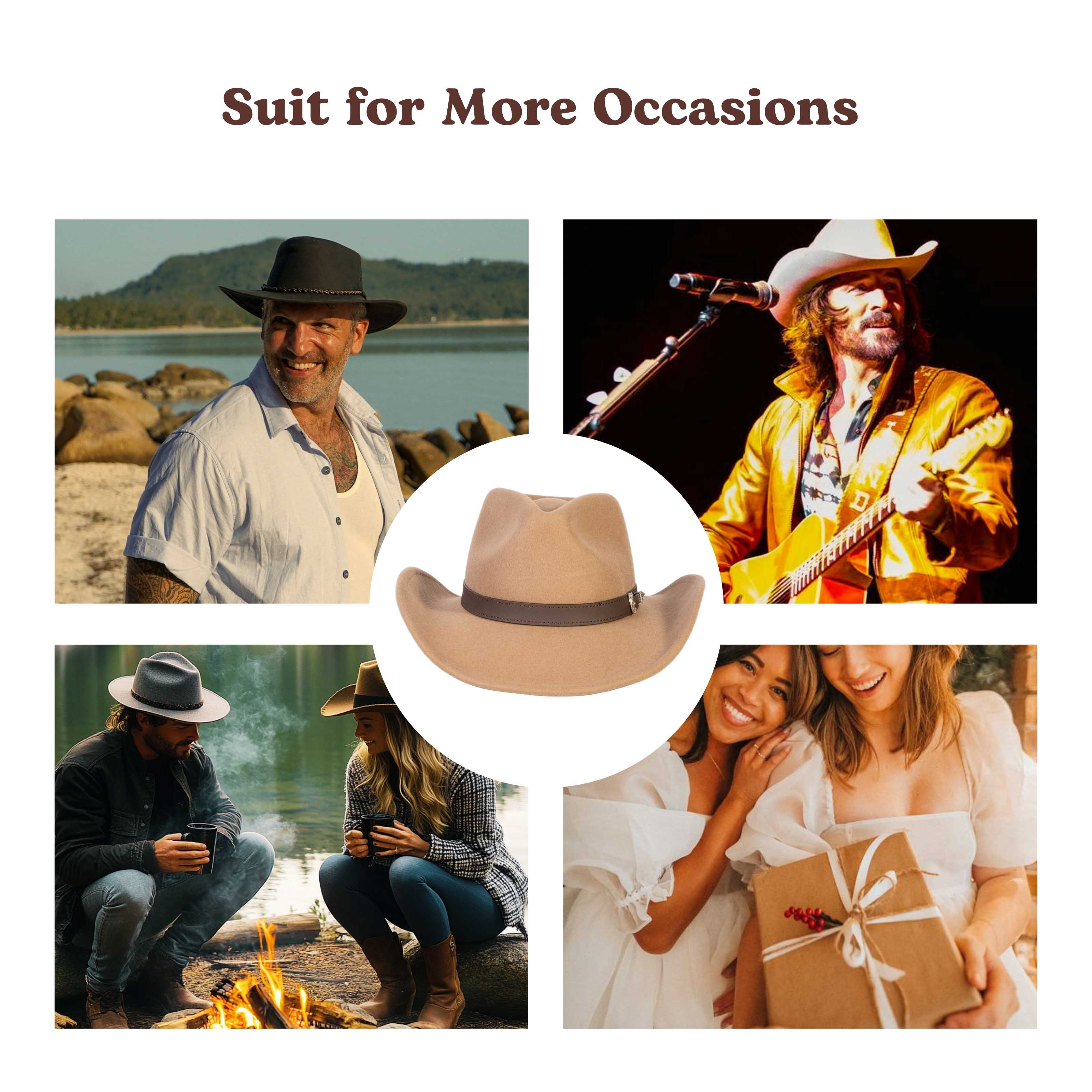 Prairie Tan Felt Cowboy Hat Mix Brown
