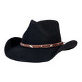 Raven Black Felt Cowboy Hat Mix Brown