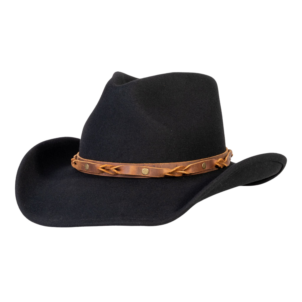 Rustler Black Felt Cowboy Hat Mix Brown