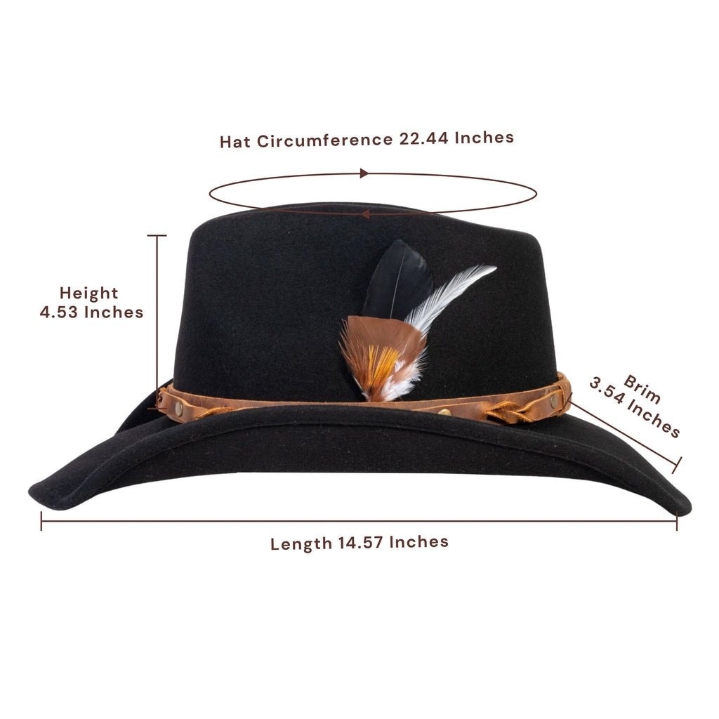 Rustler Black Felt Cowboy Hat Mix Brown