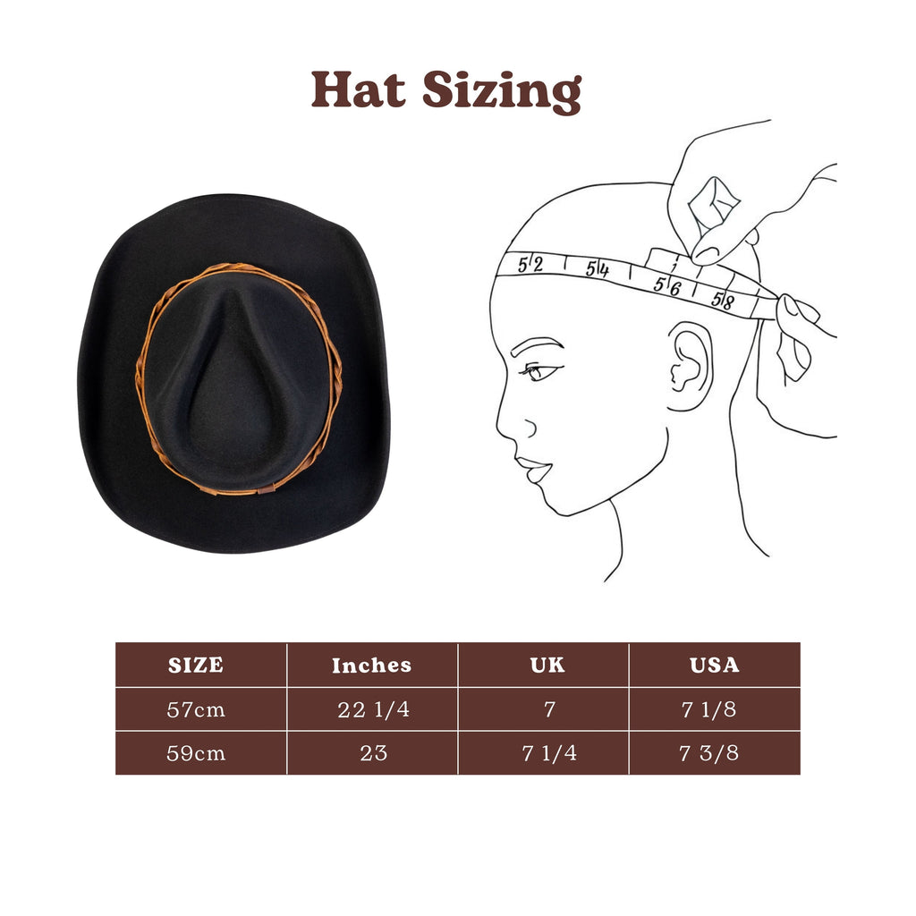 Rustler Black Felt Cowboy Hat Mix Brown