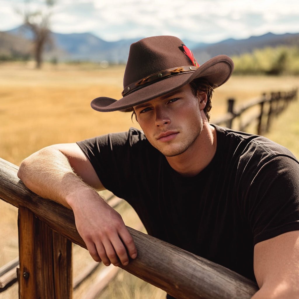 Saddle Brown Felt Cowboy Hat Mix Brown