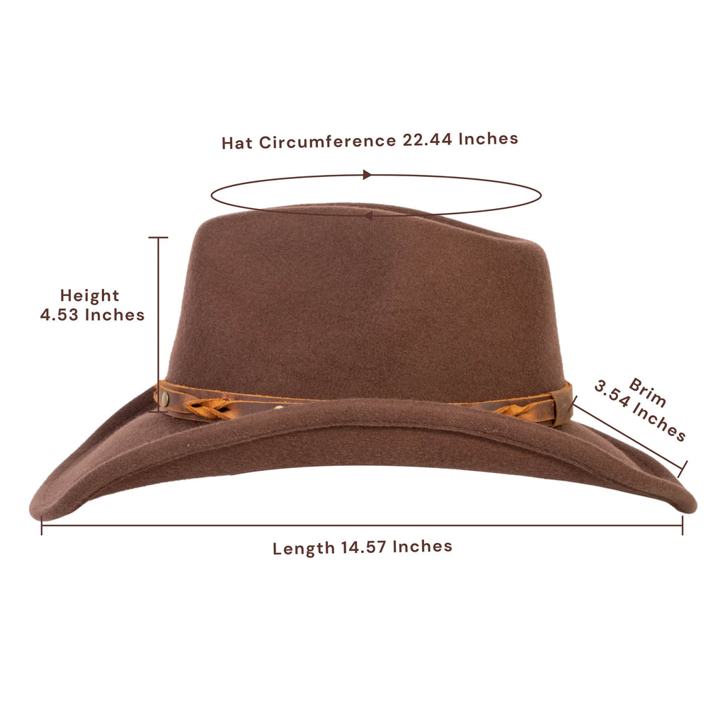 Saddle Brown Felt Cowboy Hat Mix Brown