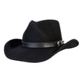 Silver Buckle Black Felt Cowboy Hat Mix Brown