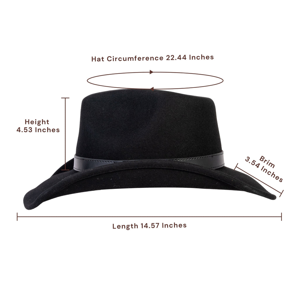 Silver Buckle Black Felt Cowboy Hat Mix Brown