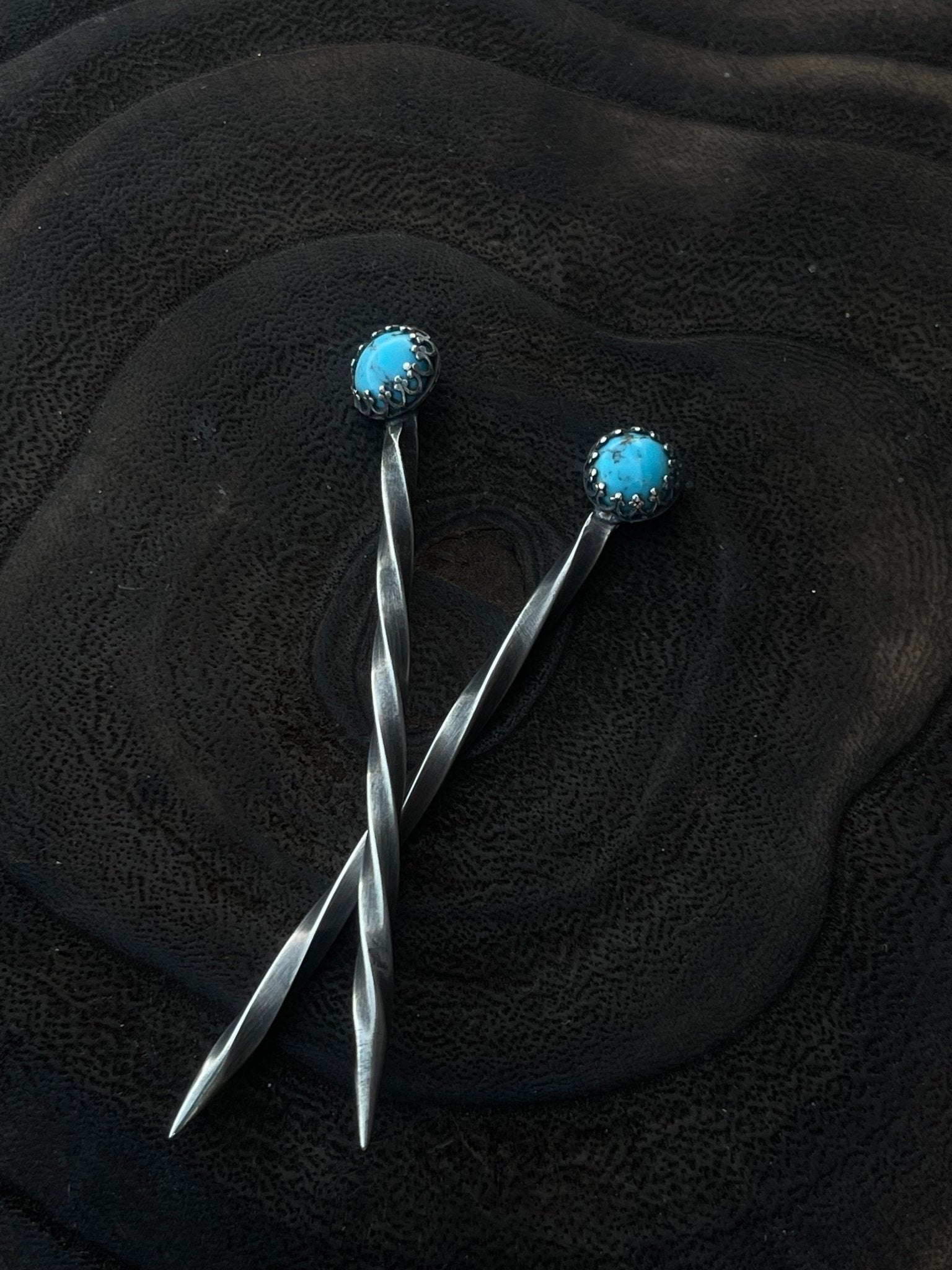 Turquoise Sterling Silver Cowboy Toothpick - Hat Pin Boles Silver