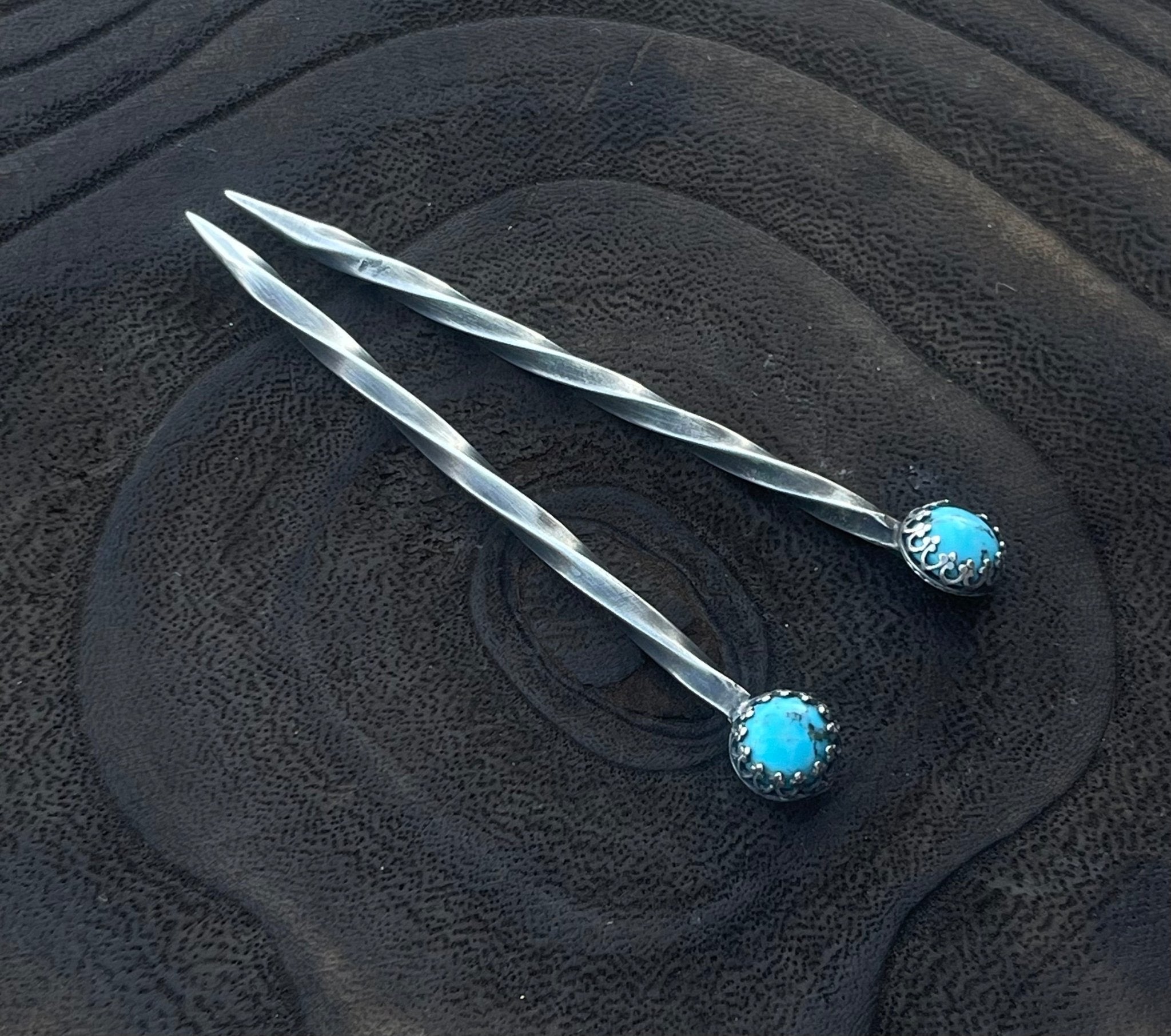 Turquoise Sterling Silver Cowboy Toothpick - Hat Pin Boles Silver