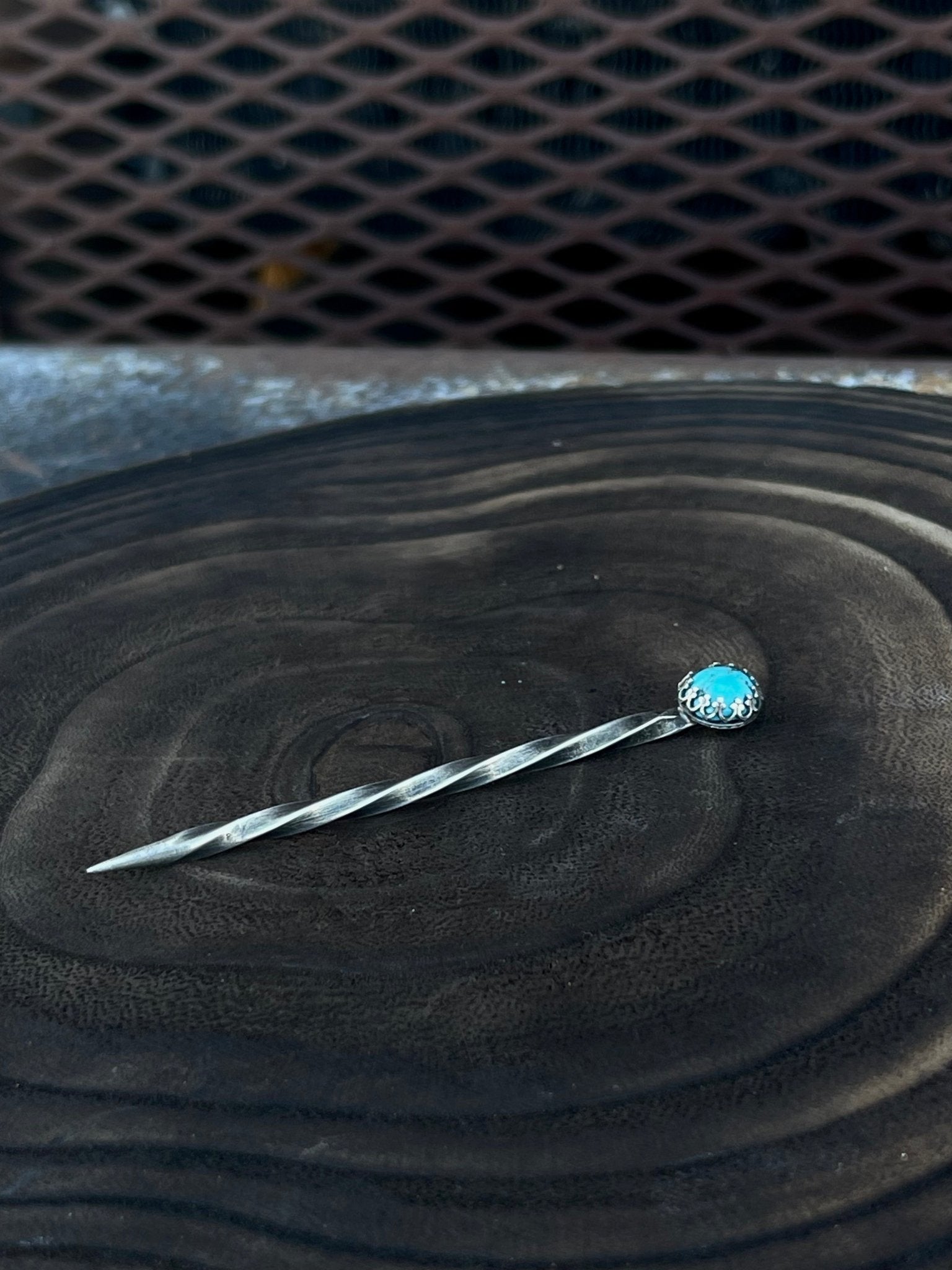 Turquoise Sterling Silver Cowboy Toothpick - Hat Pin Boles Silver